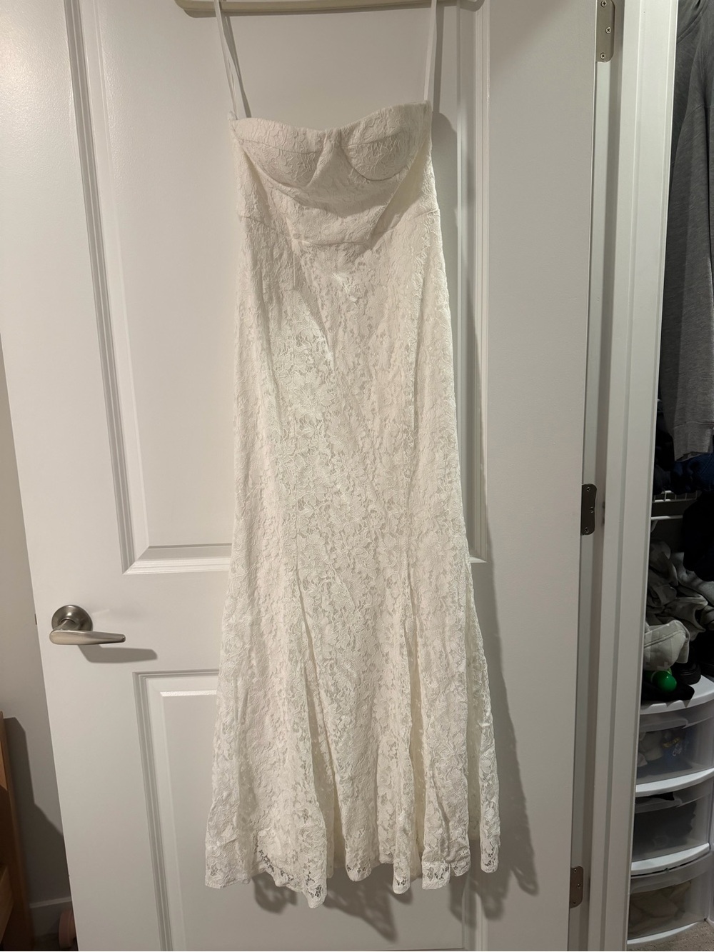 Hello Molly White Lace Strapless Dress